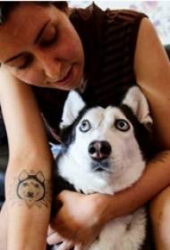 Pet dog tattoo girl black dog puppy tattoo picture