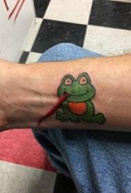 Desen tatuaj băiat desen animat pe colorat broasca broasca tatuaj imagine