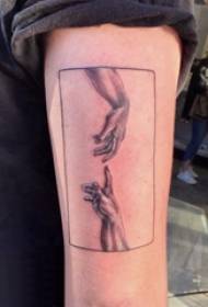 Mano tatuaggio piccolo modello scuola ragazzo braccio geometrica e mano tatuaggio immagine