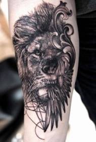 Lion kreu tatuazh vajzë tatuazh luan kokë tatuazh në krah  7884 @ tatuazh kokë dhie satani mashkull djali krah krah dhie tatuazh satan i zi gri tatuazh foto