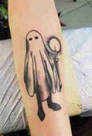 Tattoo Tattoo Tips Black Ghost Tattoo Afbeelding op mannelijke armen
