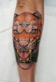 Materiale di tatuaggi di bracciu, tigre maschile, stampa di tatuaggi di tigre di culore