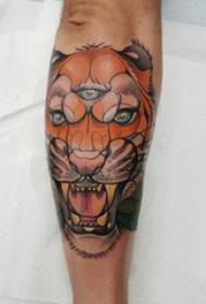 Ábhar tattoo lámh, Tiger fireann, pictiúr tattoo daite tíogair