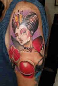 Rakstzīmju portreta tetovējums meitenes raksturs sievietes figūras tetovējums uz rokas