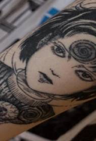 Immagine del tatuaggio del ritratto del ritratto del braccio dello studente maschio del modello del tatuaggio del personaggio femminile