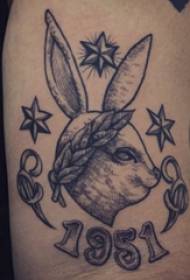 Tatuaggio braccio coniglio ragazza sull'immagine tatuaggio coniglio