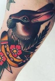 Rabbit tattoo pattern boy arm on the rabbit tattoo pattern