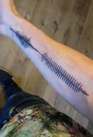 Geometric tattoo boy's arm on simple line tattoo sketch picture