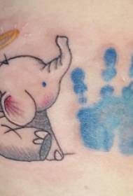 Tattoo рамо момиче момиче ръка и длан печат татуировка снимка