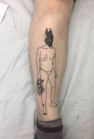 Tatuaggio linea minimalista, immagine tatuaggio linea minimalista sul braccio del ragazzo
