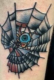 Ragazzo della ragnatela del tatuaggio dipinto sull'immagine tatuata della ragnatela
