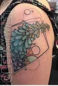 Tatuaje de flores literarias, brazo de rapaza, patrón de tatuaxe de flores de cores