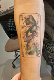 Jogando cartas tatuagens meninos brincando com gatos e palhaços tatuagem fotos