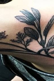Літературна квітка татуювання дівчини над красивою схемою мистецтва татуювання квітка