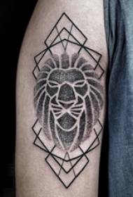 Lion head tatu gambar anak lelaki lengan kepala tato kepala gambar