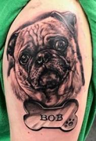 Tatuaje del perro del brazo del niño en la imagen del tatuaje del cachorro