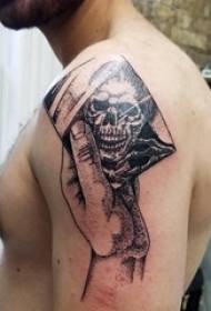 紋身骷髏紋身素描男性手臂上的紋身圖案