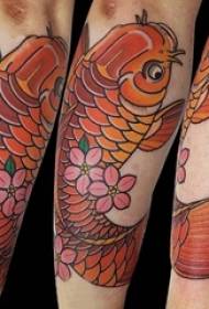 Baile dabba tattoo namiji hannun hannun a kan fure da kuma hoton squid tattoo