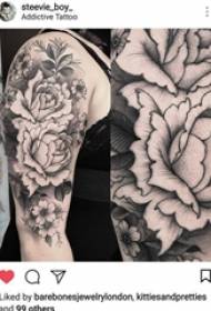 Tato pola lengan bunga gadis gambar tato bunga kreatif