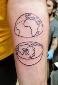 Earth tatuazh modeli i krahut të djalit në foton e tatuazhit të tokës së zezë