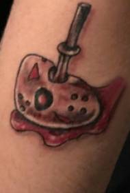 Tattoo mask girl arm on mask and knife tattoo picture