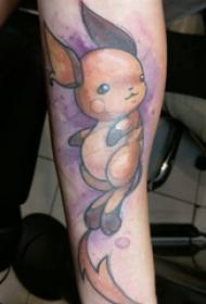 Tatuaggio colorato dipinto ragazzo cartone animato tatuaggio sul braccio di animali