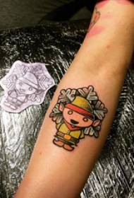 Cartoon chartúin tattoo gleoite patrún pictiúr tattoo gleoite péinteáilte ar lámh cailín