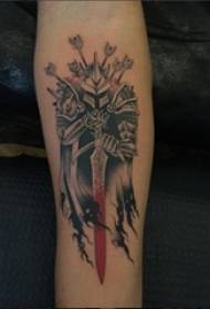 Ruka tetovaža materijal djevojka u boji ratnika tetovaža slika na ruku