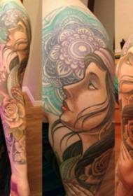 Modello di tatuaggio del personaggio Modello di tatuaggio del personaggio del braccio della ragazza