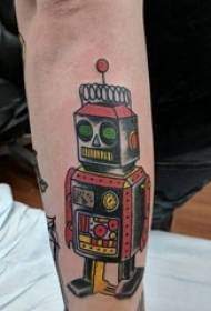 Rokas tetovējuma materiāls, vīriešu kārtas robots, krāsaina robota tetovējuma attēls