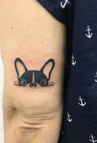 Tatuaggio di cucciolo stampa braccia ragazza bracciu neru tatuu di cane