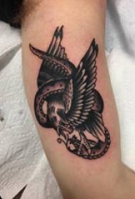 Eagle è serpente di tatuu di tatu di braccio di rame cù stampa di tatuatu d'aigliu è serpente