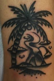 Arbre de noix de coco tatouage illustration mâle étudiant bras sur motif de tatouage de cocotier