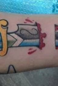 Li-tattoos tsa dagger tsa Europe le Amerika