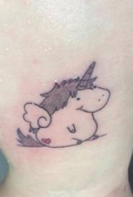 ຮູບແບບ tattoo ງາມໆແບບ unicorn ສາວກາຕູນຮູບ unicorn ຮູບແຕ້ມຮູບໃສ່ແຂນ