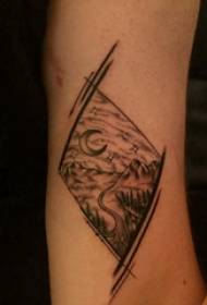 He kotiro taimana mo te taatai kotiro me nga taimana me nga whakaahua tattoo taatai