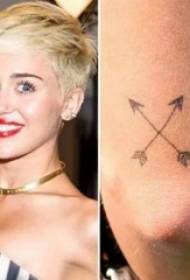 Ọmọ irawọ ara Amẹrika tatuu Miley Cyrus apa aworan tatuu kekere minimalist