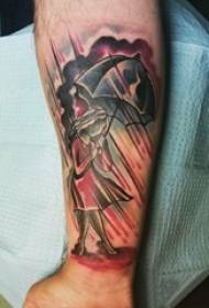Character portrait tattoo male student arm on umbrella and portrait portrait tattoo picture