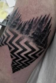 Рака за тетоважа на рака момче на рака на црно големо дрво слика