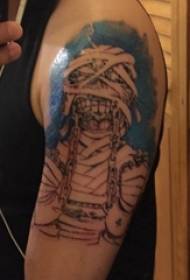 Foto tatuaggio mamma mummia tatuata braccio tatuaggio nero grigio tatuaggio immagine
