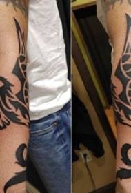 Tattoo ფენიქსის ბიჭი მარტივი ხაზით tattoo phoenix ნიმუში მკლავზე