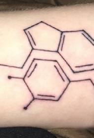 Hemijski element tetovaža muška učenica na crnoj slici tetovaže hemijskog elementa