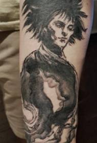 Carattere maschio del tatuaggio dell'inchiostro della spruzzata di stile cinese sull'immagine nera del tatuaggio del carattere