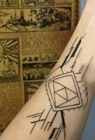 3D geometriai tetoválás mintás iskolás kar a fekete geometriai tetoválás kép