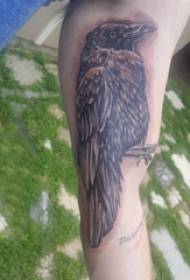 Tatuatge de braç material braç de nen a la imatge del tatuatge de corb negre
