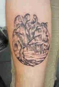 Материјал за тетоважа на рака, слики за тетоважи со машки раце, тркалезни и дрвја