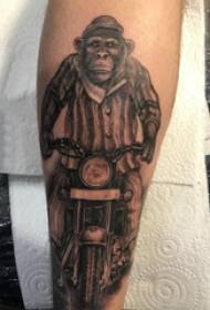 Tatuaggio di scimmia bracciale maschile di u tatuu nantu à una schernu di scimmia grigia negra