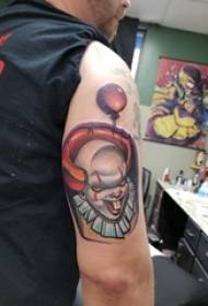 Tatuaggio di clown, bracciu maschile, mudellu di tatuaggi di clown