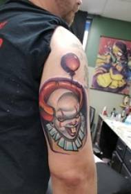 Zojambula za Clown, mkono wamphongo, ndondomeko ya tattoo