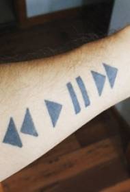 Unsur geometris tattoo lalaki jalu murid dina gambar tato hideung gambar